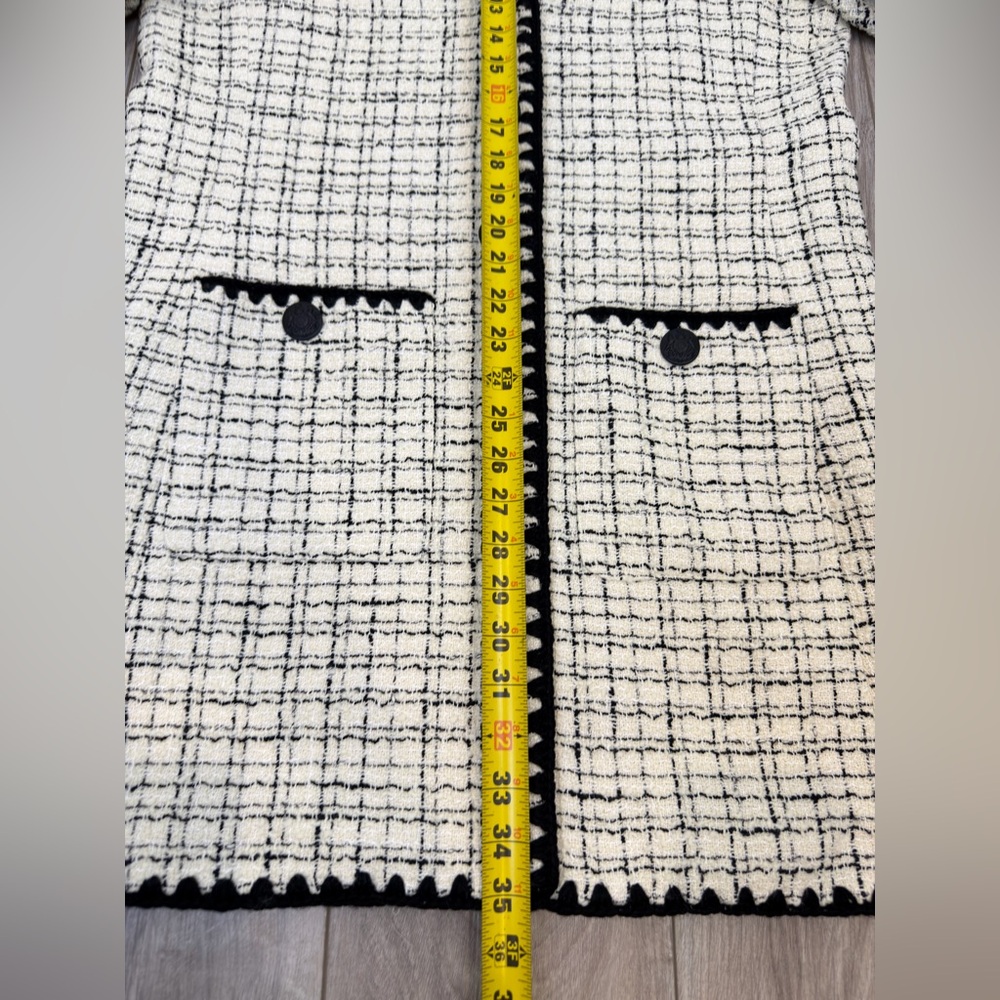 Veronica Beard Palatine Tweed Mini Dress White Black Sz 14 - Picture 10 of 11
